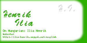 henrik ilia business card